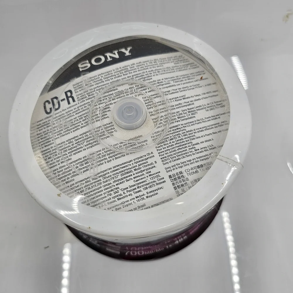 SONY 50 PACK CD-R‎ 48X 700 MB BLANK CDS ON SPINDLE UNOPENED